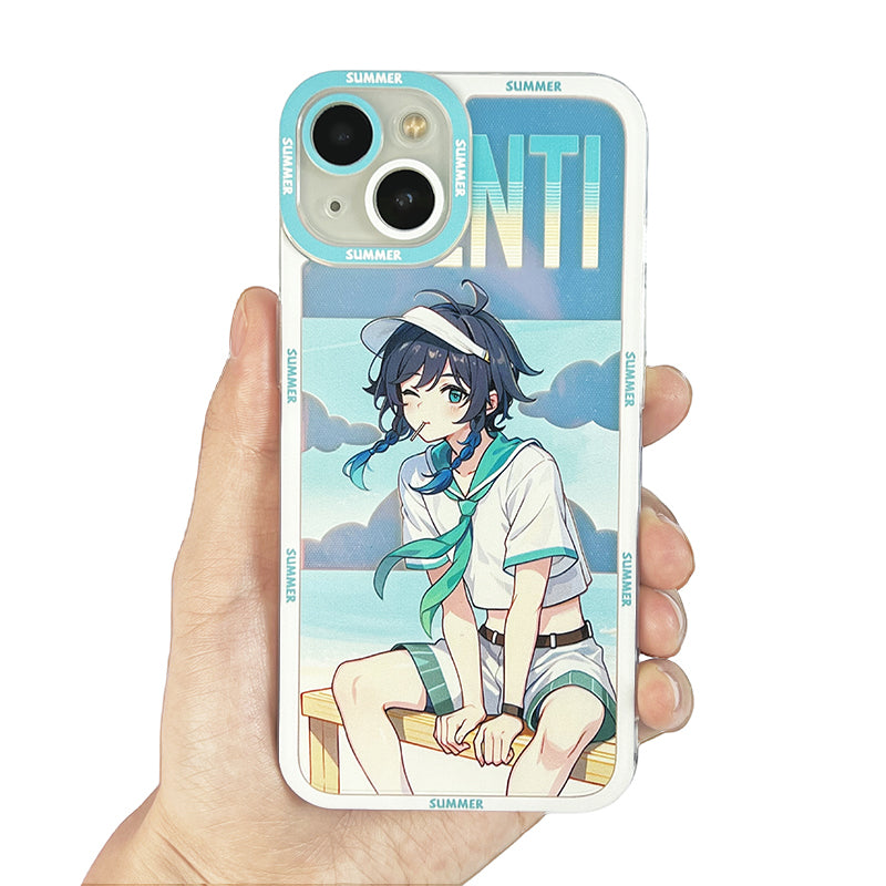 venti Summer Genshin Impact Phone Case Modern Genshin Fanart Beach
