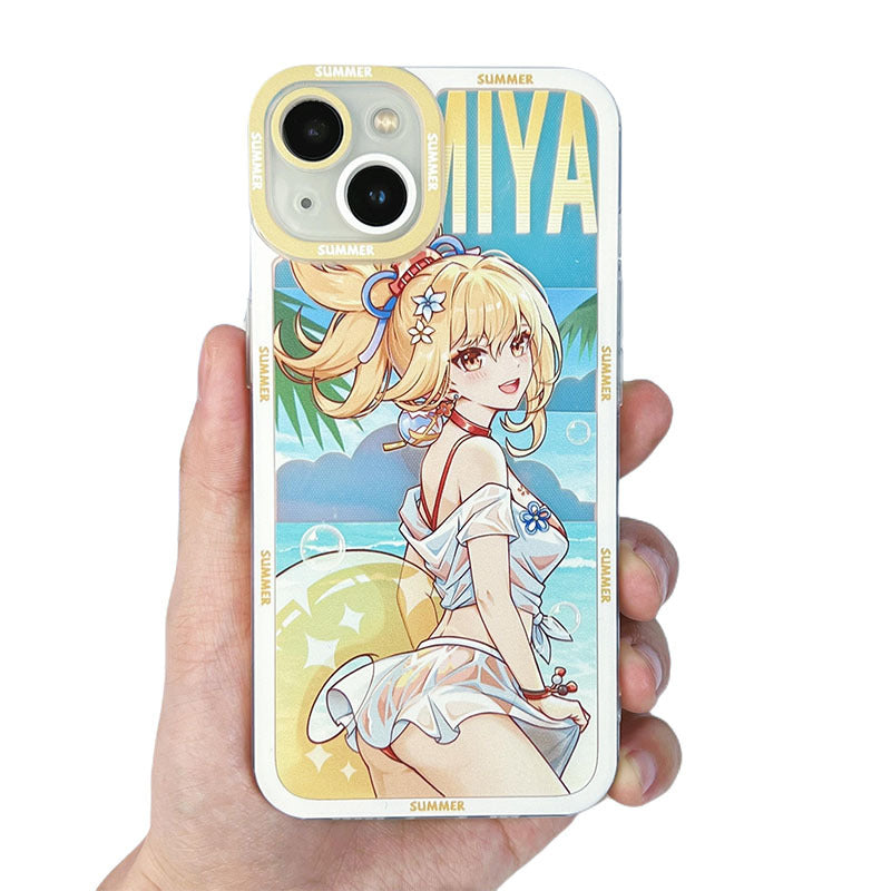 yoimiya Summer Genshin Impact Phone Case Modern Genshin Fanart Beach